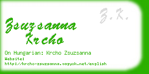 zsuzsanna krcho business card